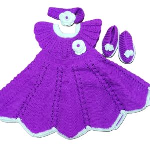 Crochet Baby Dress - Purple